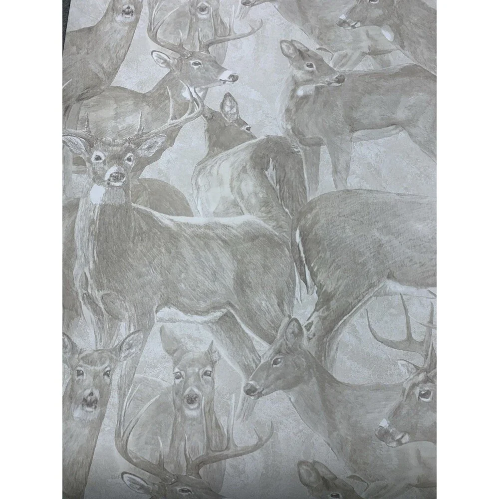 Seabrook Deer Buck Doe Wallpaper HG554, 20.5” X 11yds
